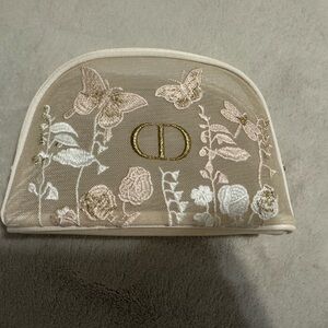 Dior Cream and Gold Textured Pouch